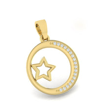 Load image into Gallery viewer, 18Kt gold real diamond star shape pendant by diamtrendz