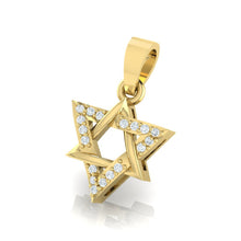 Load image into Gallery viewer, 18Kt gold real diamond star shape pendant by diamtrendz