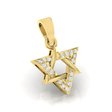 Load image into Gallery viewer, 18Kt gold real diamond star shape pendant by diamtrendz