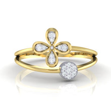 Load image into Gallery viewer, 18Kt gold floral diamond ring by diamtrendz