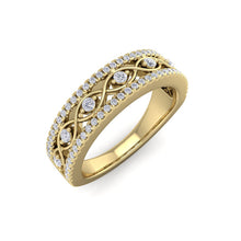 Load image into Gallery viewer, 18Kt gold designer band diamond ring by diamtrendz