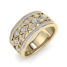Load image into Gallery viewer, 18Kt gold designer band diamond ring by diamtrendz