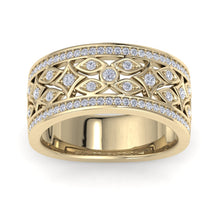 Load image into Gallery viewer, 18Kt gold designer band diamond ring by diamtrendz