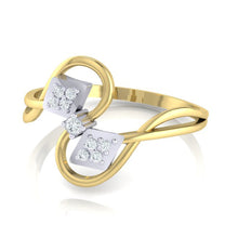 Load image into Gallery viewer, 18Kt gold real diamond ring 52(3) by diamtrendz