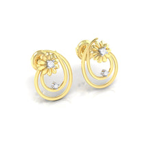 Load image into Gallery viewer, 18Kt gold real diamond earring by diamtrendz