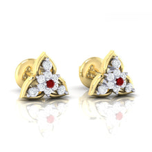 Load image into Gallery viewer, 18Kt gold real diamond earring by diamtrendz