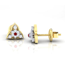 Load image into Gallery viewer, 18Kt gold real diamond earring by diamtrendz
