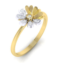 Load image into Gallery viewer, 18Kt gold floral diamond ring by diamtrendz