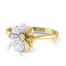Load image into Gallery viewer, 18Kt gold floral diamond ring by diamtrendz