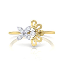 Load image into Gallery viewer, 18Kt gold floral diamond ring by diamtrendz