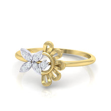 Load image into Gallery viewer, 18Kt gold floral diamond ring by diamtrendz