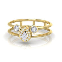 Load image into Gallery viewer, 18Kt gold pear diamond ring by diamtrendz