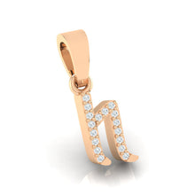 Load image into Gallery viewer, rose gold alphabet initial letter 'h' diamond pendant - 3