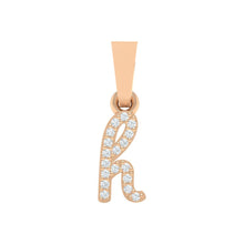 Load image into Gallery viewer, rose gold alphabet initial letter 'h' diamond pendant - 1