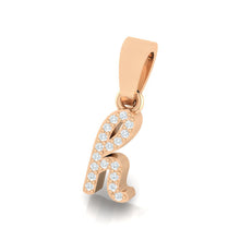 Load image into Gallery viewer, rose gold alphabet initial letter 'h' diamond pendant - 2