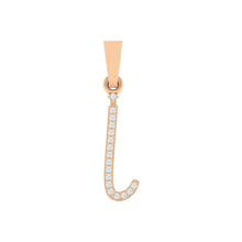 Load image into Gallery viewer, rose gold alphabet initial letter &#39;i&#39; diamond pendant - 1
