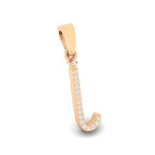 Load image into Gallery viewer, rose gold alphabet initial letter &#39;i&#39; diamond pendant - 3
