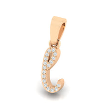 Load image into Gallery viewer, rose gold alphabet initial letter &#39;l&#39; diamond pendant - 2
