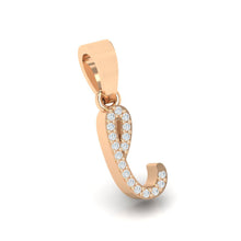 Load image into Gallery viewer, rose gold alphabet initial letter 'l' diamond pendant - 3