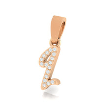 Load image into Gallery viewer, rose gold alphabet initial letter &#39;q&#39; diamond pendant - 2
