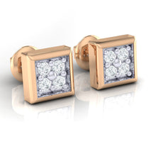 Load image into Gallery viewer, 18Kt rose gold real diamond earring by diamtrendz