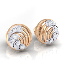 Load image into Gallery viewer, 18Kt rose gold real diamond earring by diamtrendz