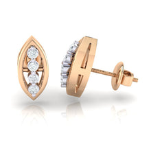 Load image into Gallery viewer, 18Kt rose gold real diamond earring by diamtrendz