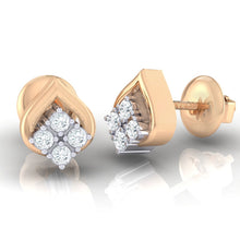 Load image into Gallery viewer, 18Kt rose gold real diamond earring by diamtrendz