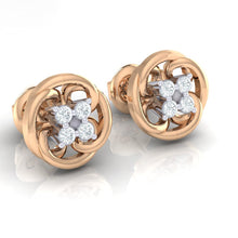 Load image into Gallery viewer, 18Kt rose gold real diamond earring by diamtrendz