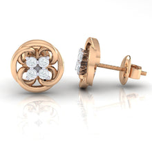 Load image into Gallery viewer, 18Kt rose gold real diamond earring by diamtrendz