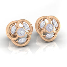 Load image into Gallery viewer, 18Kt rose gold real diamond earring by diamtrendz