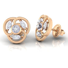 Load image into Gallery viewer, 18Kt rose gold real diamond earring by diamtrendz
