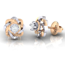 Load image into Gallery viewer, 18Kt rose gold real diamond earring by diamtrendz