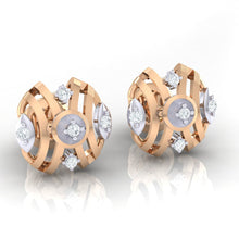 Load image into Gallery viewer, 18Kt rose gold real diamond earring by diamtrendz