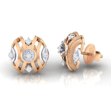 Load image into Gallery viewer, 18Kt rose gold real diamond earring by diamtrendz