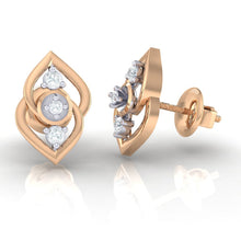 Load image into Gallery viewer, 18Kt rose gold real diamond earring by diamtrendz