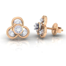 Load image into Gallery viewer, 18Kt rose gold real diamond earring by diamtrendz