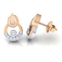 Load image into Gallery viewer, 18Kt rose gold real diamond earring by diamtrendz