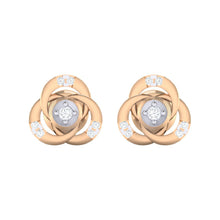 Load image into Gallery viewer, 18Kt rose gold real diamond earring by diamtrendz