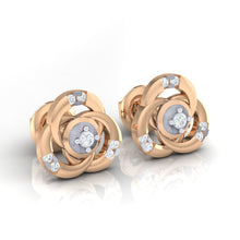 Load image into Gallery viewer, 18Kt rose gold real diamond earring by diamtrendz