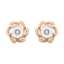 Load image into Gallery viewer, 18Kt rose gold real diamond earring by diamtrendz