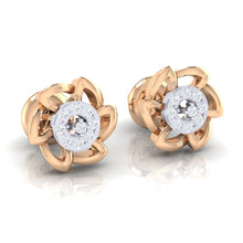 Load image into Gallery viewer, 18Kt rose gold real diamond earring by diamtrendz