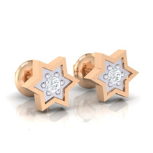 Load image into Gallery viewer, 18Kt rose gold real diamond earring by diamtrendz
