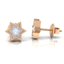 Load image into Gallery viewer, 18Kt rose gold real diamond earring by diamtrendz