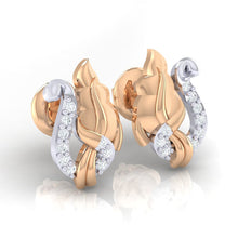 Load image into Gallery viewer, 18Kt rose gold real diamond earring by diamtrendz