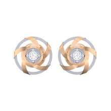 Load image into Gallery viewer, 18Kt rose gold real diamond earring by diamtrendz