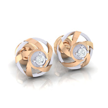 Load image into Gallery viewer, 18Kt rose gold real diamond earring by diamtrendz
