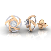 Load image into Gallery viewer, 18Kt rose gold real diamond earring by diamtrendz