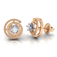 Load image into Gallery viewer, 18Kt rose gold real diamond earring by diamtrendz