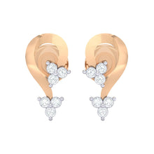 Load image into Gallery viewer, 18Kt rose gold real diamond earring by diamtrendz